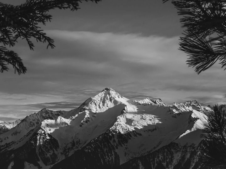 May be a black-and-white image of mountain